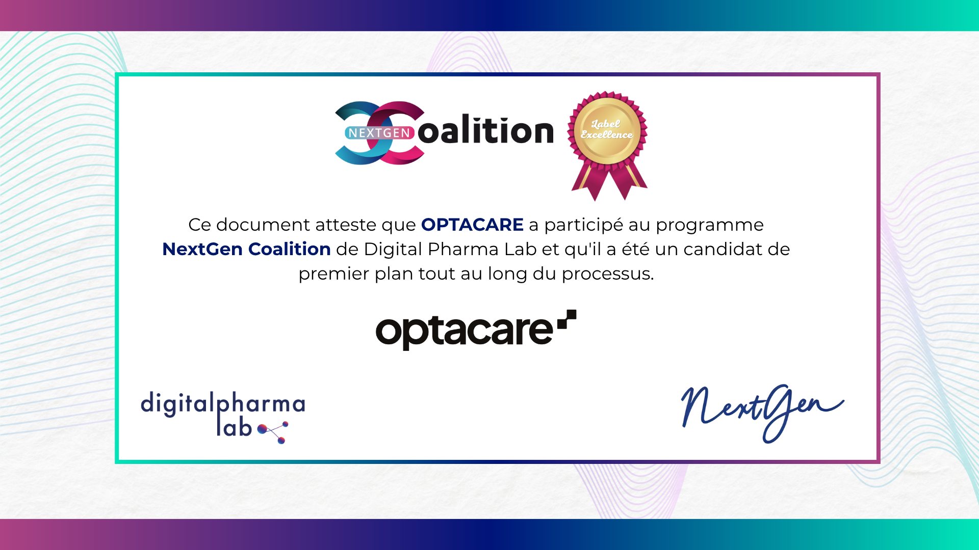 Image de mise en avant Optacare labellisée au sein de la NextGen Coalition